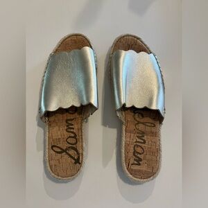 Sam Edelman - gold and jute sandal - size 7.5 - NWOBox